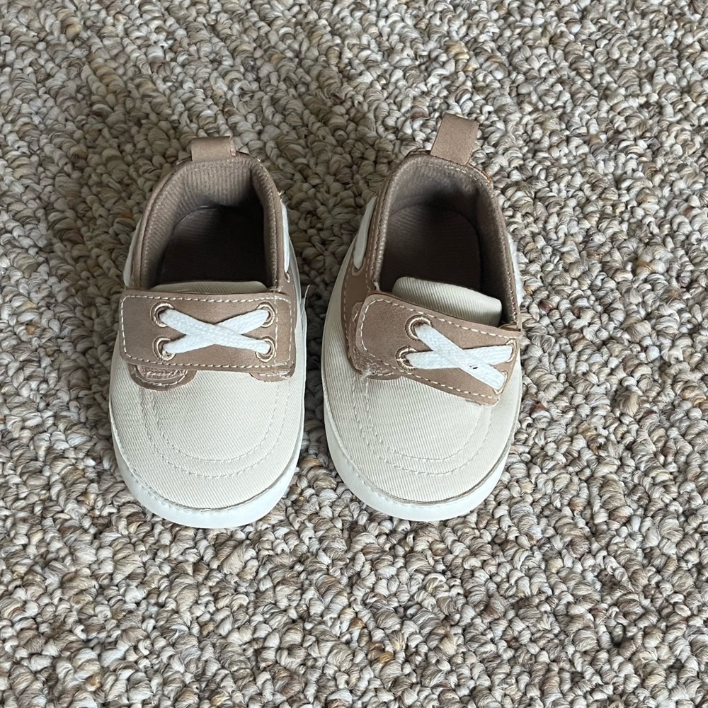 Tan newborn loafers